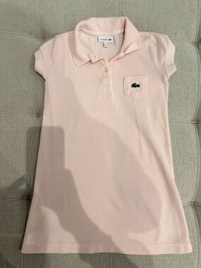 Lacoste Girls' Pale Pink Polo Dress with Chest Pocket